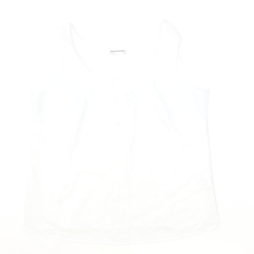 Sommermann Womens Ivory Polyester Basic Tank Size 16 Round Neck