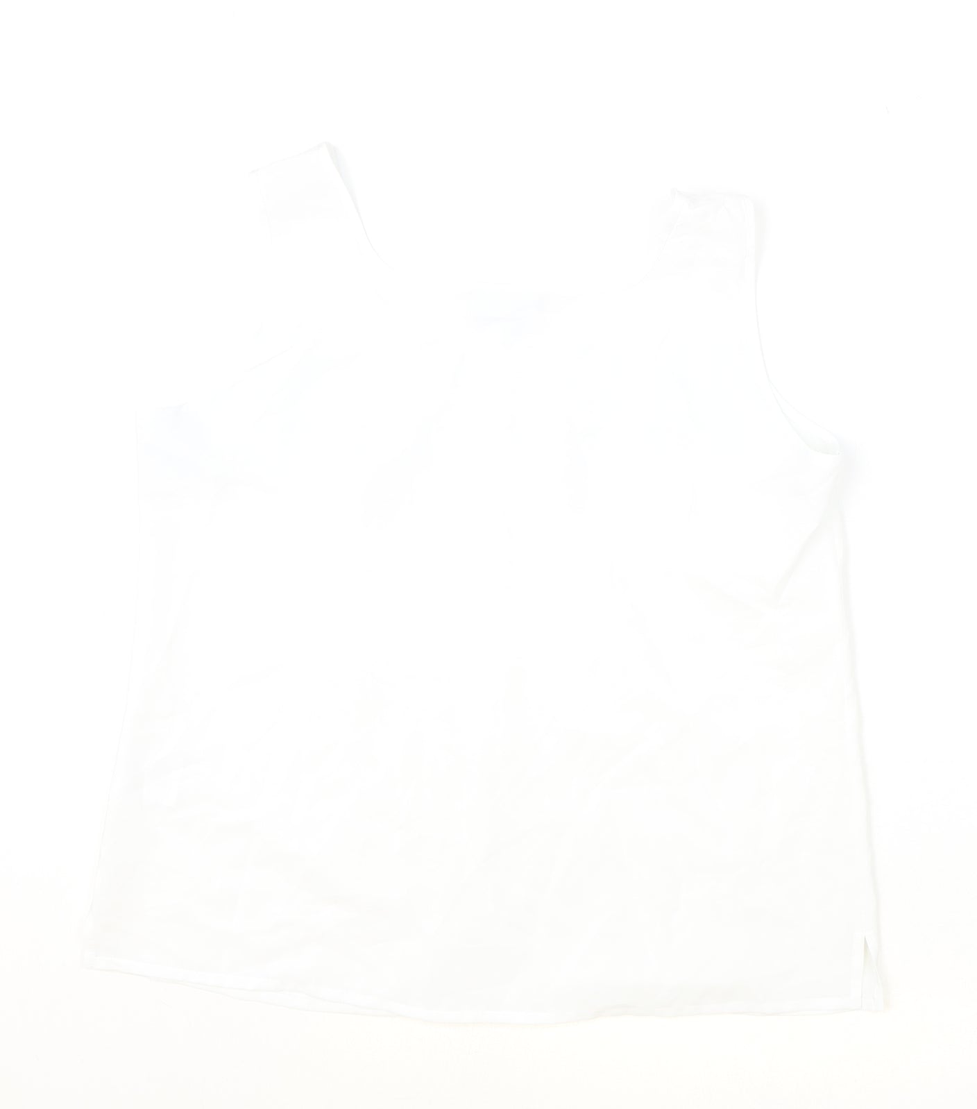Sommermann Womens Ivory Polyester Basic Tank Size 16 Round Neck