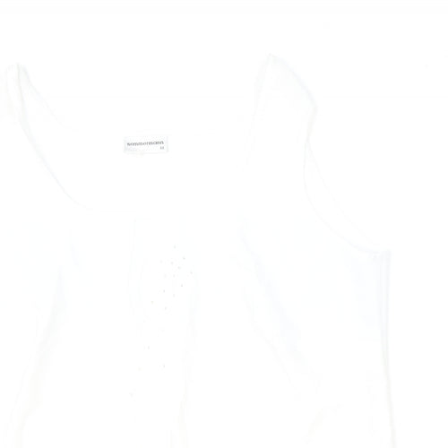 Sommermann Womens Ivory Polyester Basic Tank Size 16 Round Neck