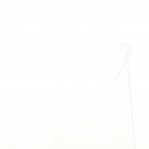 Sommermann Womens Ivory Polyester Basic Tank Size 16 Round Neck