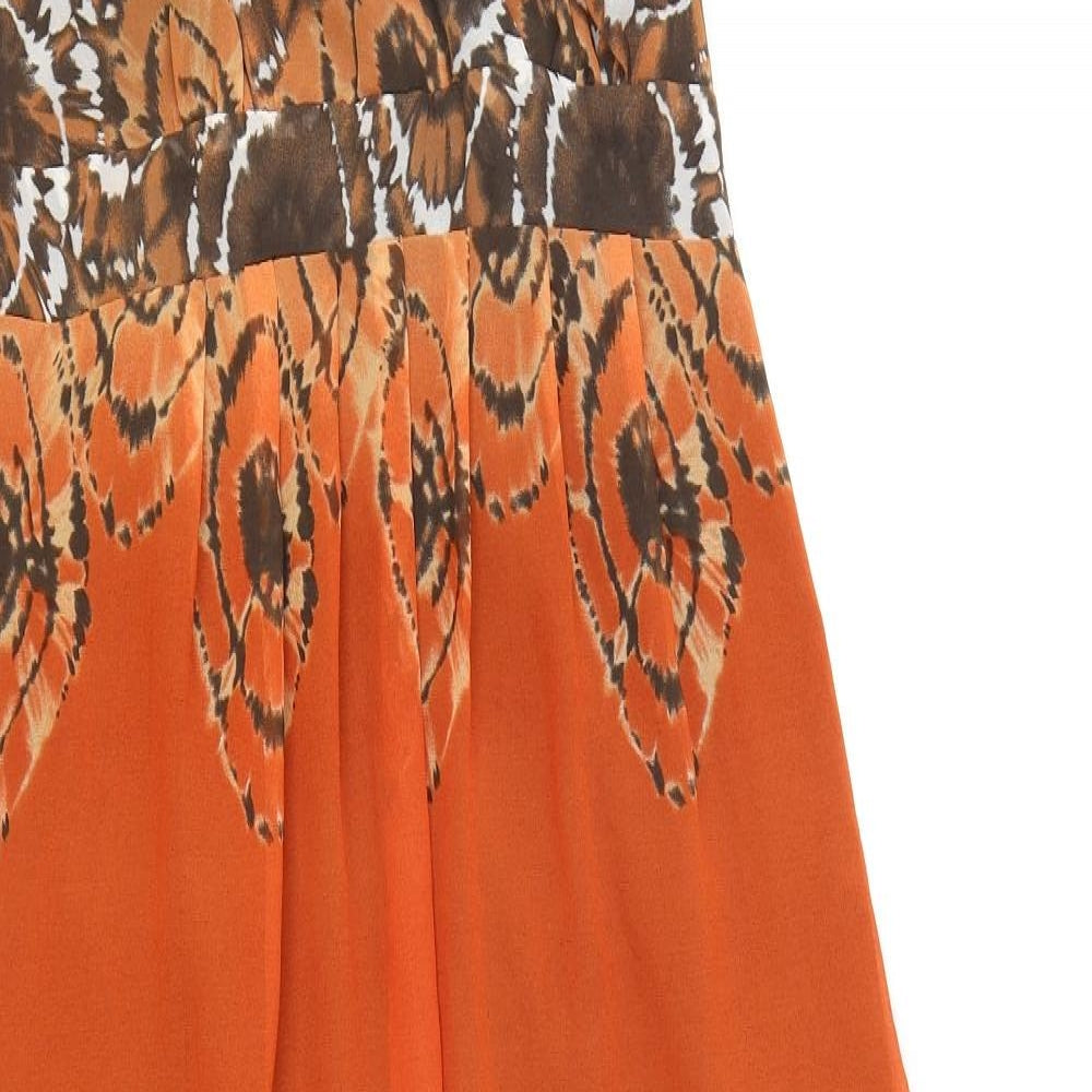 RJR.John Rocha Womens Orange Geometric Polyester Fit & Flare Size 12 V-Neck Zip