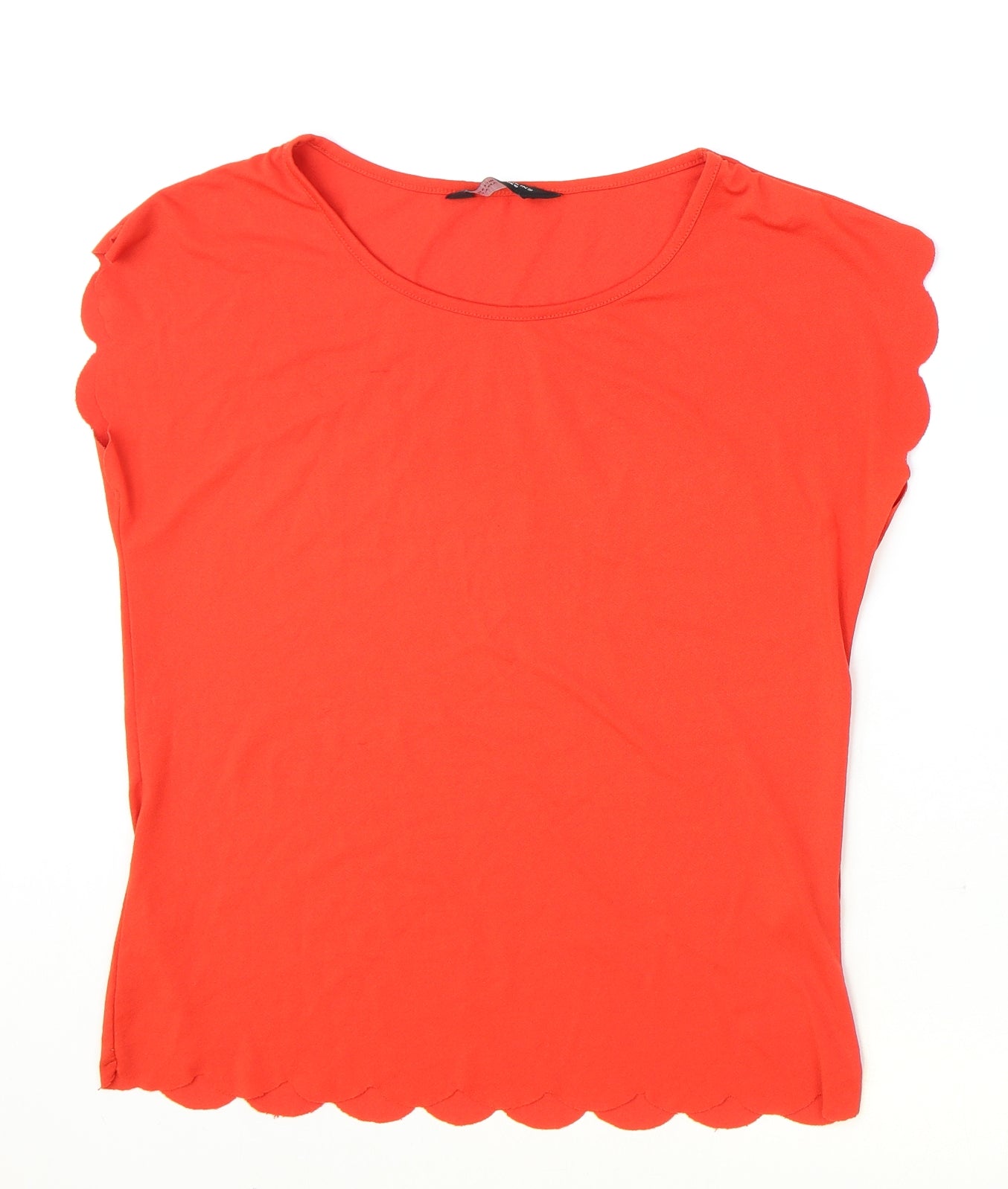 Dorothy Perkins Womens Red Polyester Basic T-Shirt Size 10 Round Neck