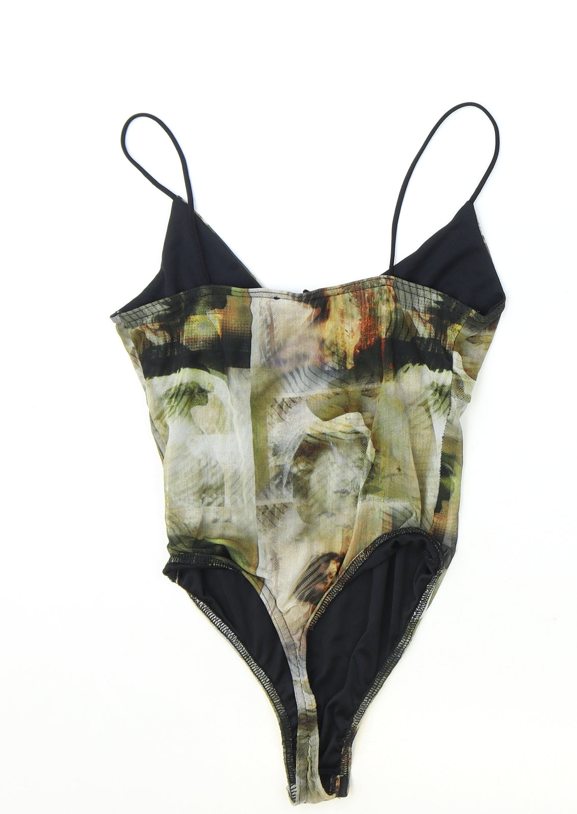 PRETTYLITTLETHING Womens Multicoloured Polyester Bodysuit One-Piece Size 10 Snap