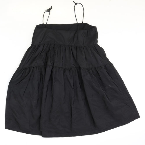 Divided Womens Black Polyester Trapeze & Swing Size 12 Square Neck Zip - Drop hem