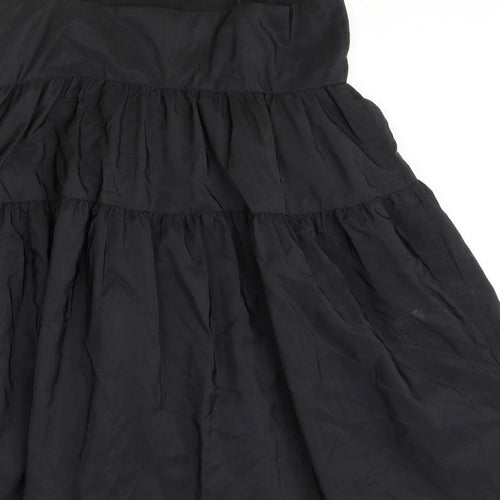 Divided Womens Black Polyester Trapeze & Swing Size 12 Square Neck Zip - Drop hem