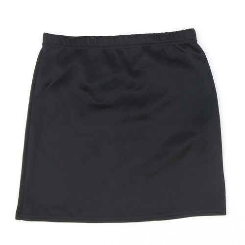 Boohoo Womens Black Polyester Straight & Pencil Skirt Size 10