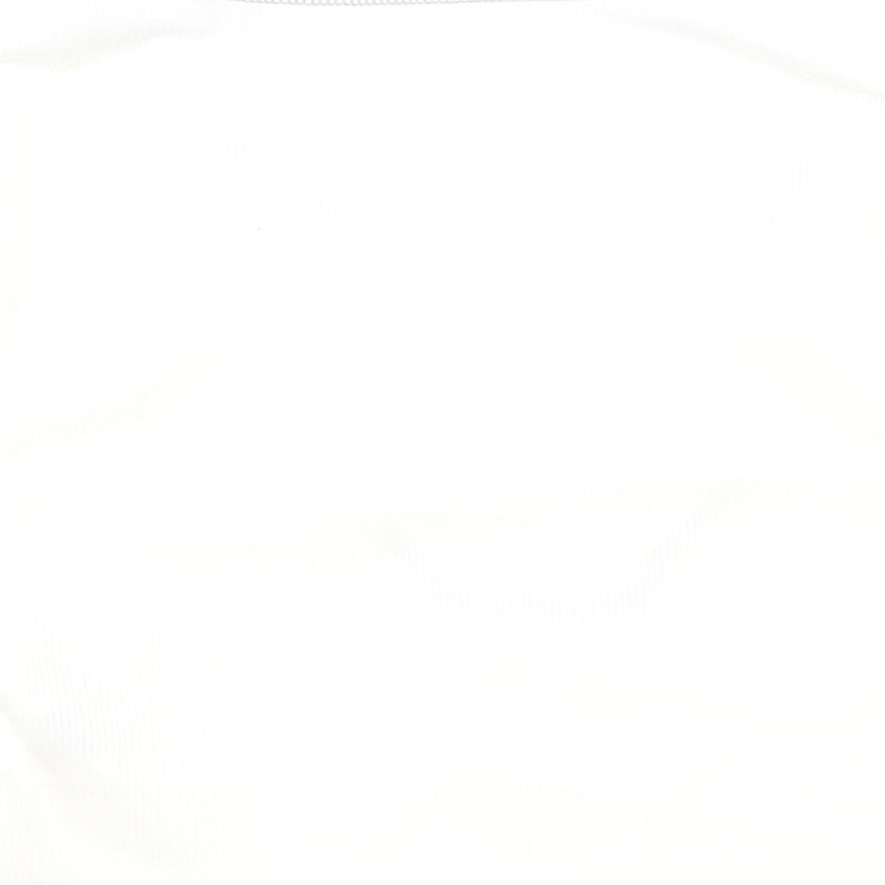 SheIn Womens White Polyester Cropped T-Shirt Size M V-Neck