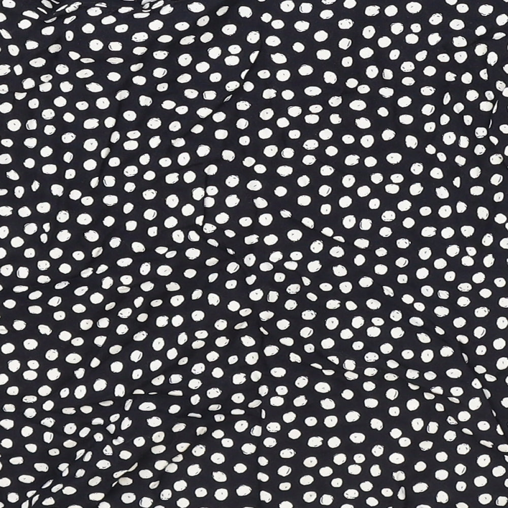 Primark Womens Black Geometric Viscose Skater Skirt Size 10 Zip