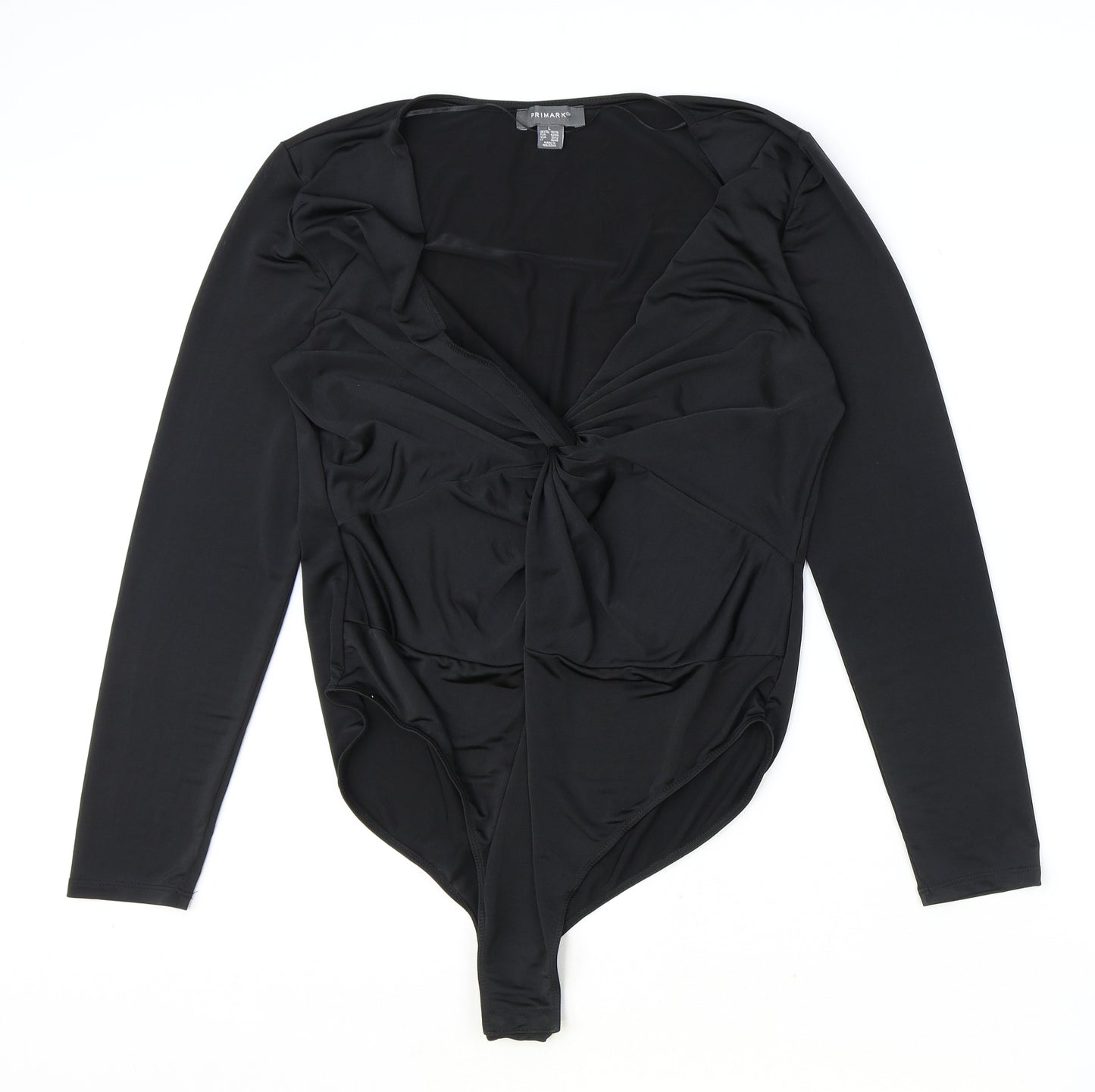 Primark Womens Black Polyester Bodysuit One-Piece Size L Snap