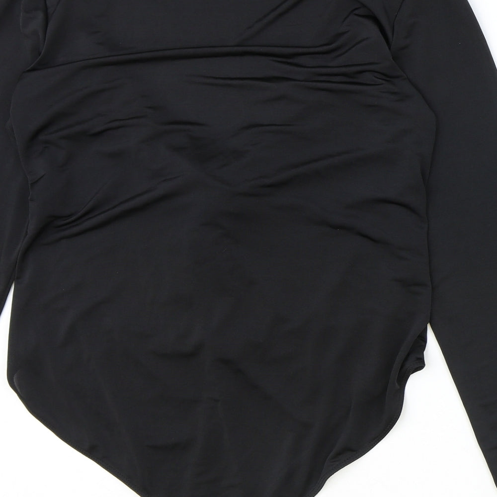 Primark Womens Black Polyester Bodysuit One-Piece Size L Snap