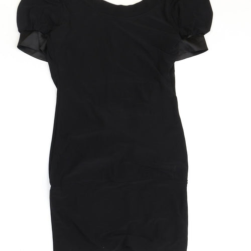 WEST WEBB Womens Black Polyester A-Line Size 12 Boat Neck Pullover