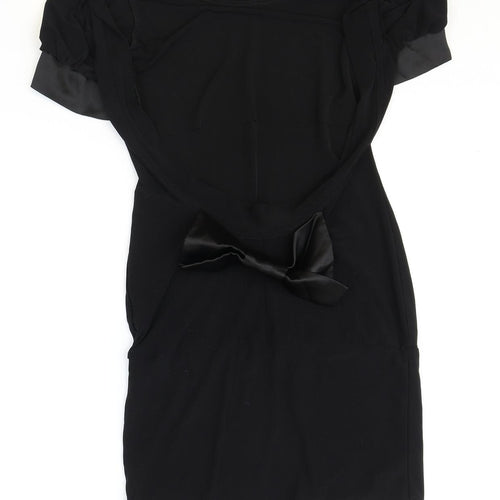 WEST WEBB Womens Black Polyester A-Line Size 12 Boat Neck Pullover