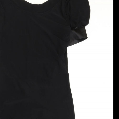 WEST WEBB Womens Black Polyester A-Line Size 12 Boat Neck Pullover