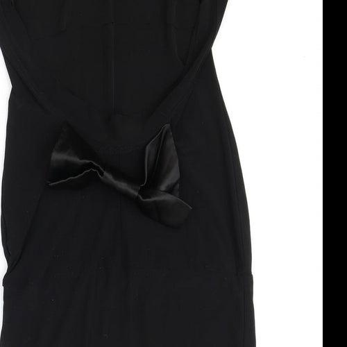 WEST WEBB Womens Black Polyester A-Line Size 12 Boat Neck Pullover