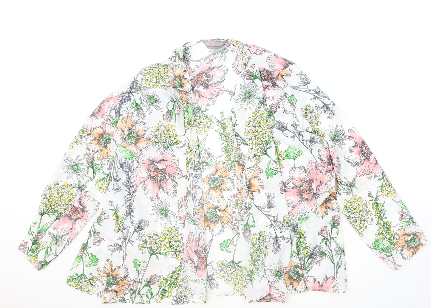Dorothy Perkins Womens Ivory Geometric Polyester Kimono Blouse Size 12 V-Neck