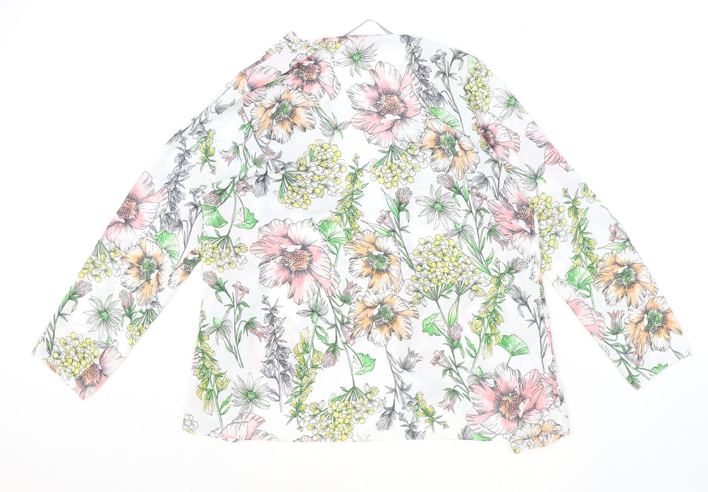 Dorothy Perkins Womens Ivory Geometric Polyester Kimono Blouse Size 12 V-Neck