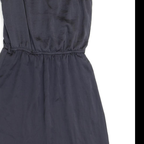 F&F Womens Green Polyester Skater Dress Size 12 Scoop Neck Pullover