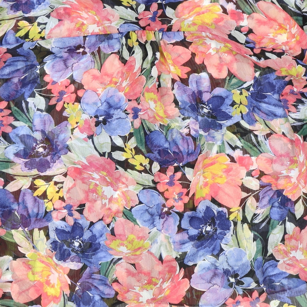 Et Vous Womens Multicoloured Floral Polyester Basic Button-Up Size 18 Collared