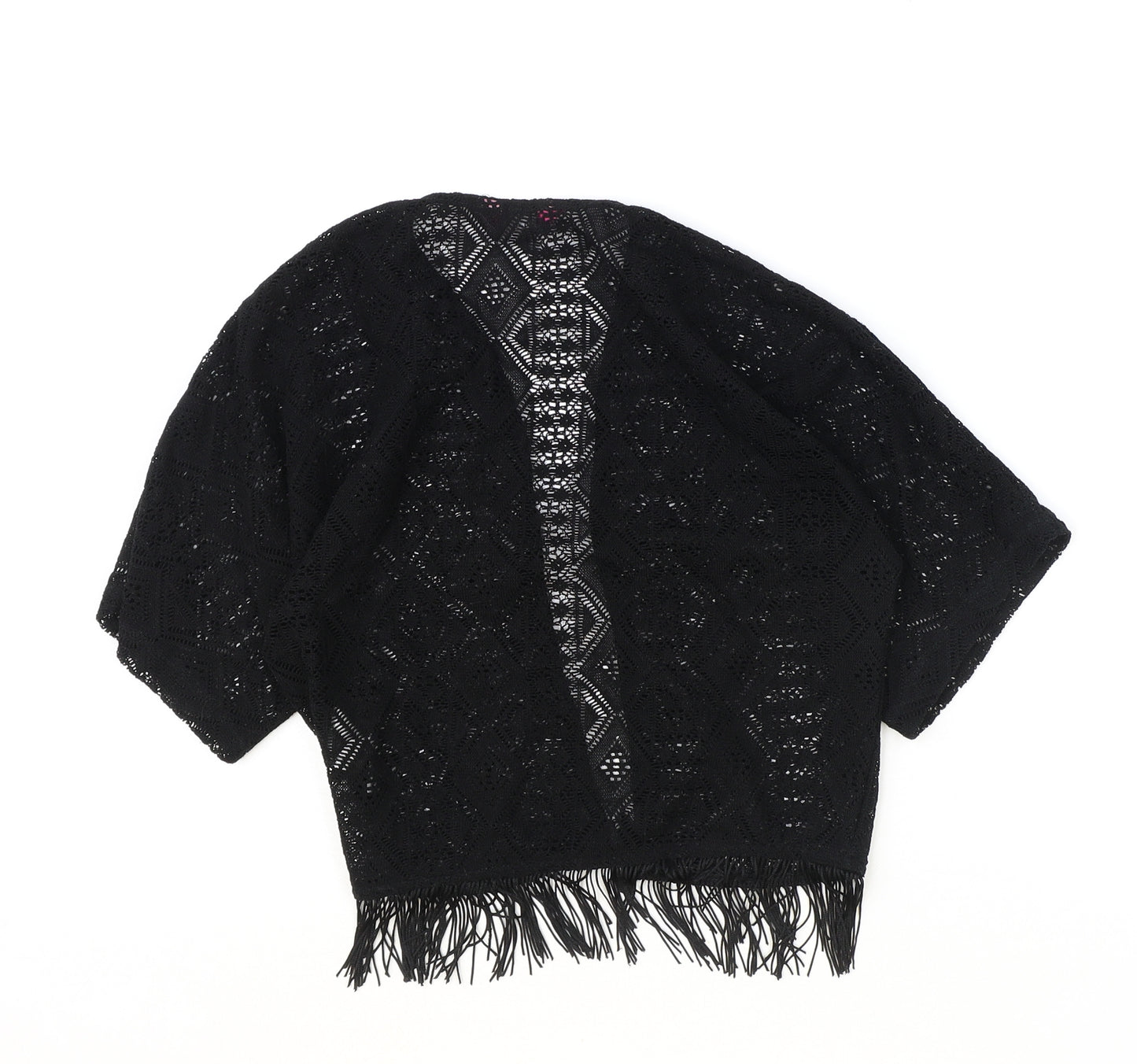 Young Dimension Girls Black Polyester Kimono Blouse Size 8-9 Years V-Neck Pullover