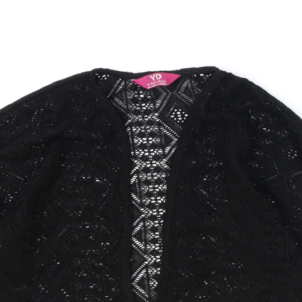 Young Dimension Girls Black Polyester Kimono Blouse Size 8-9 Years V-Neck Pullover
