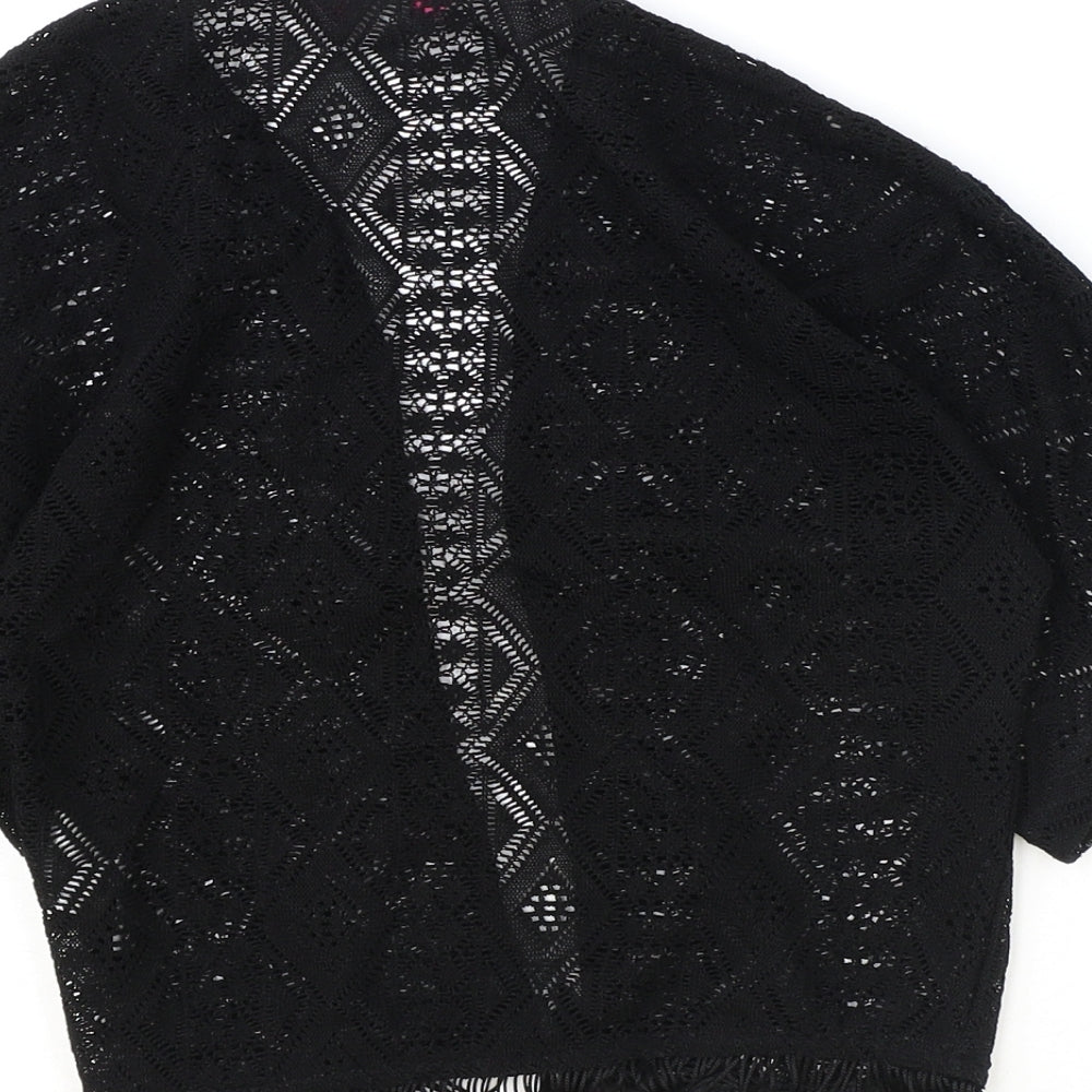 Young Dimension Girls Black Polyester Kimono Blouse Size 8-9 Years V-Neck Pullover