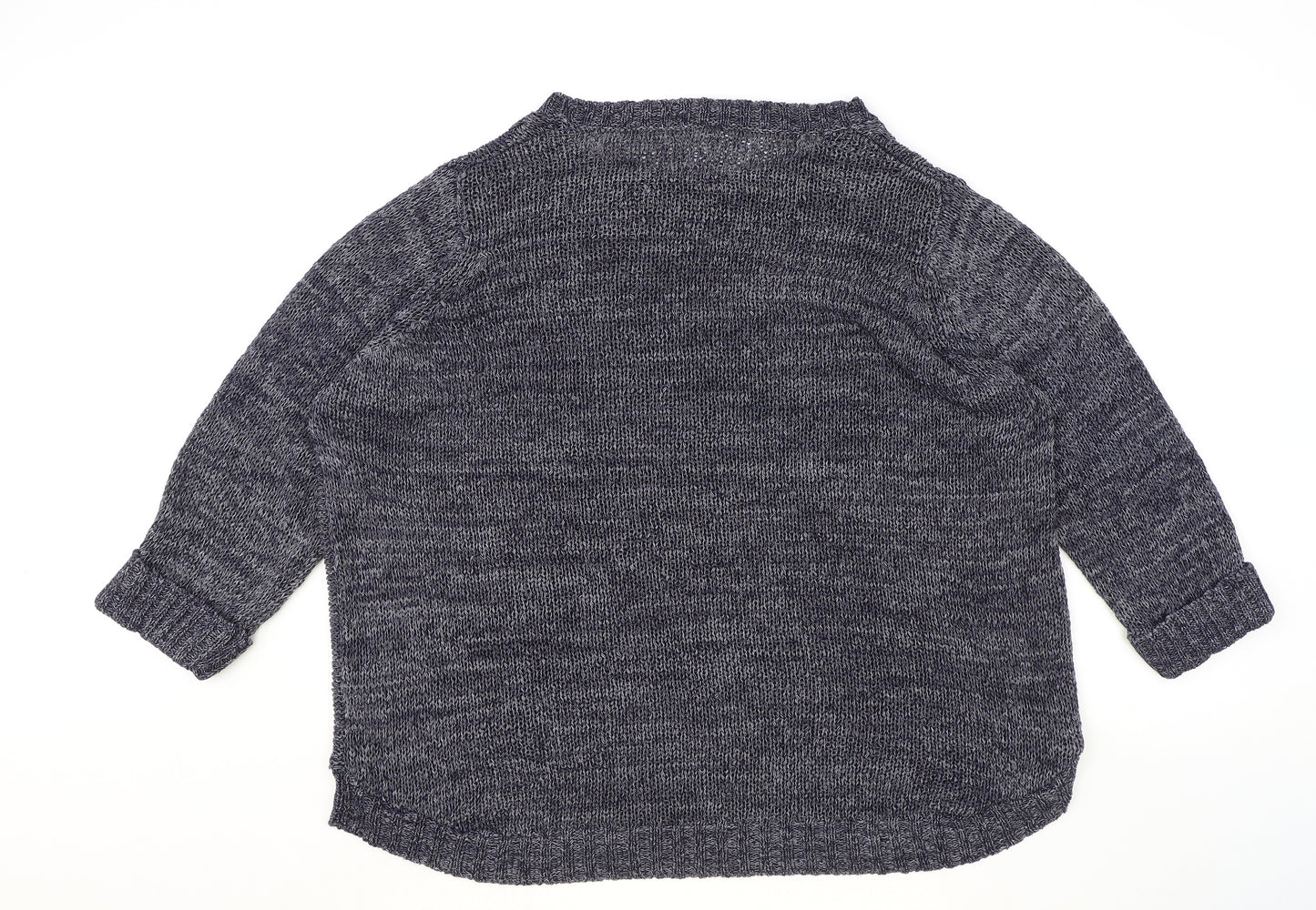 Yours Womens Blue Boat Neck Acrylic Pullover Jumper Size 22 - Size 22/24