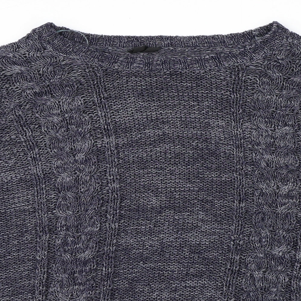 Yours Womens Blue Boat Neck Acrylic Pullover Jumper Size 22 - Size 22/24