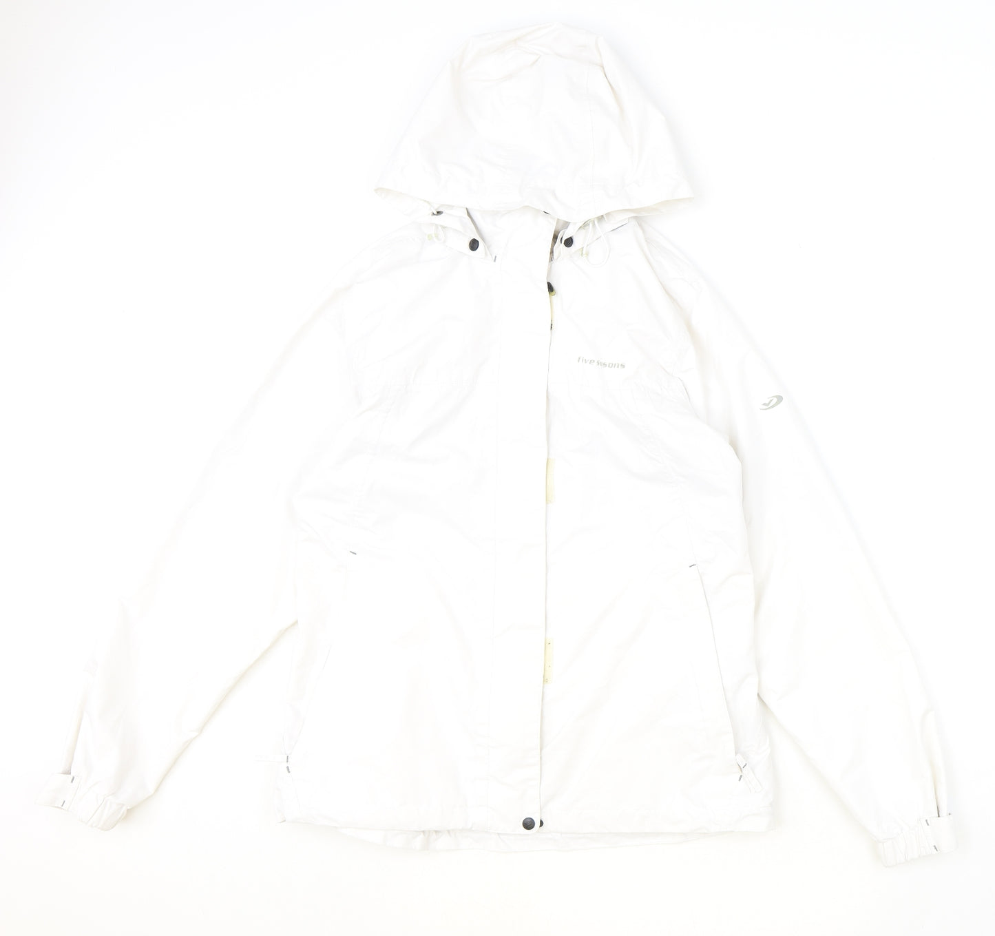 FIVE SEASONS Womens Ivory Windbreaker Jacket Size 10 Zip