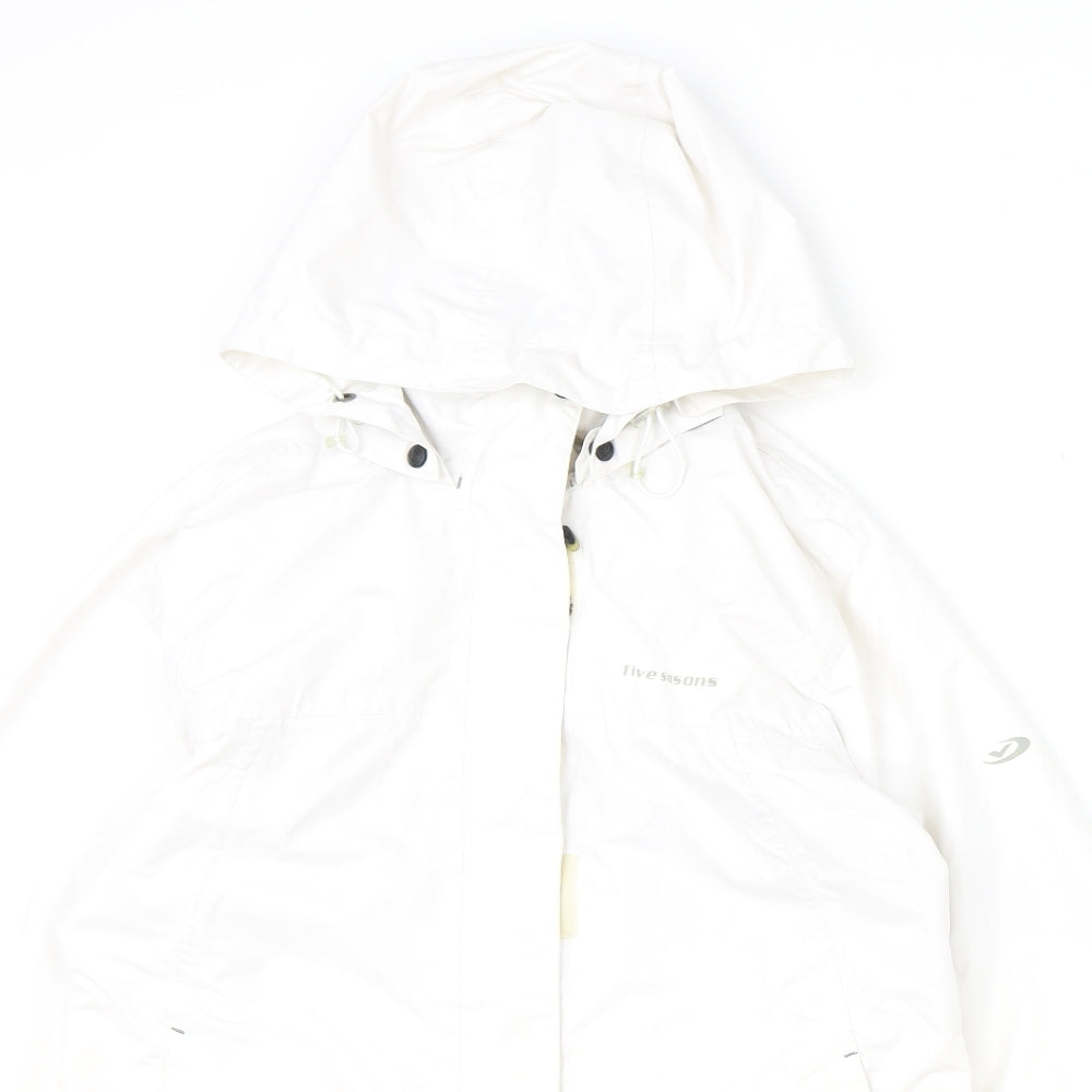 FIVE SEASONS Womens Ivory Windbreaker Jacket Size 10 Zip