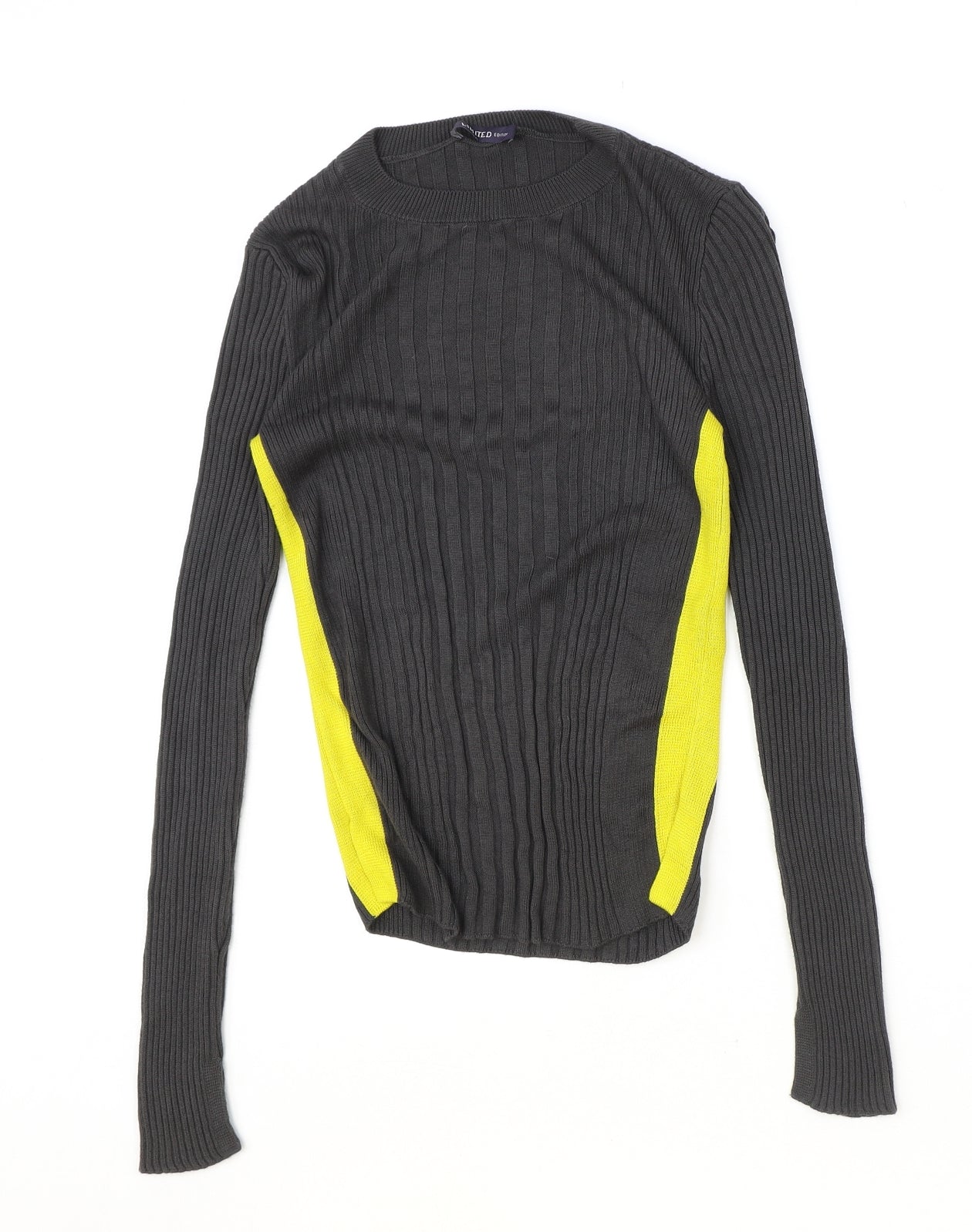 Marks and Spencer Womens Black Round Neck Viscose Pullover Jumper Size 6 - Ribbed