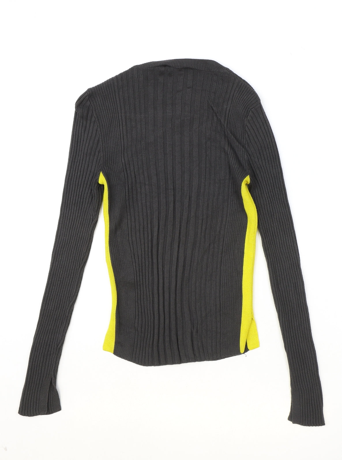 Marks and Spencer Womens Black Round Neck Viscose Pullover Jumper Size 6 - Ribbed