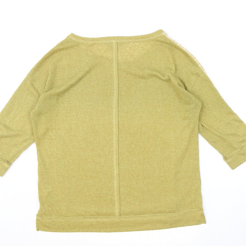 NEXT Womens Yellow Boat Neck Polyester Pullover Jumper Size 14