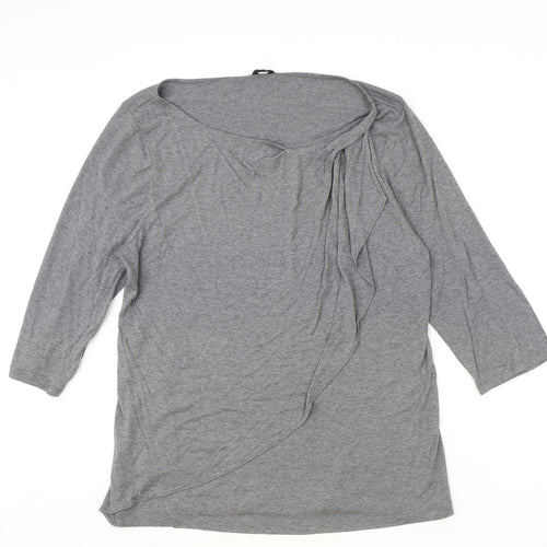 Ann Taylor Womens Green Viscose Basic T-Shirt Size XL Boat Neck