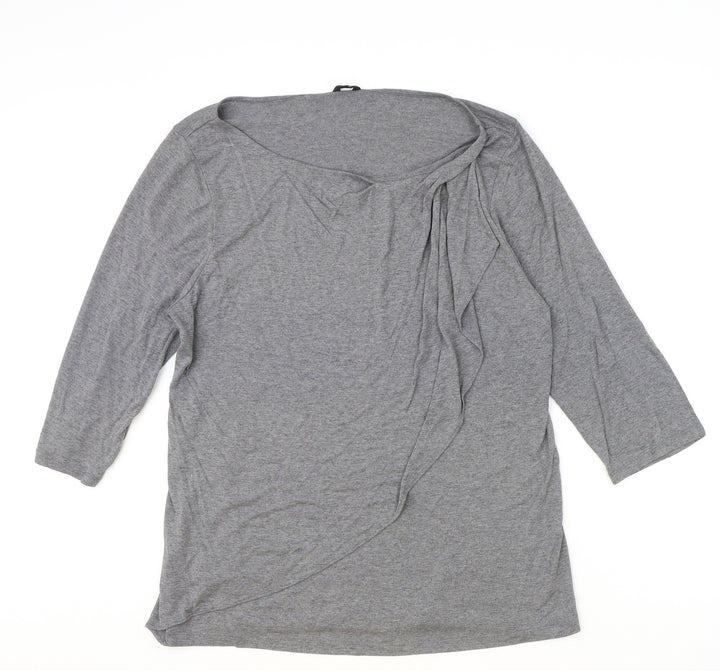 Ann Taylor Womens Green Viscose Basic T-Shirt Size XL Boat Neck