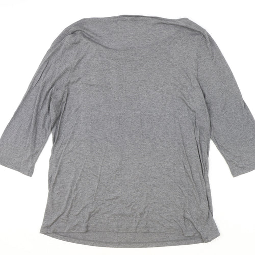 Ann Taylor Womens Green Viscose Basic T-Shirt Size XL Boat Neck