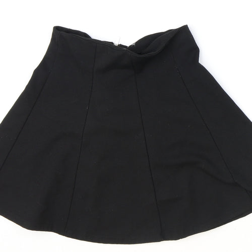 Primark Womens Black Polyester Skater Skirt Size 8 Zip