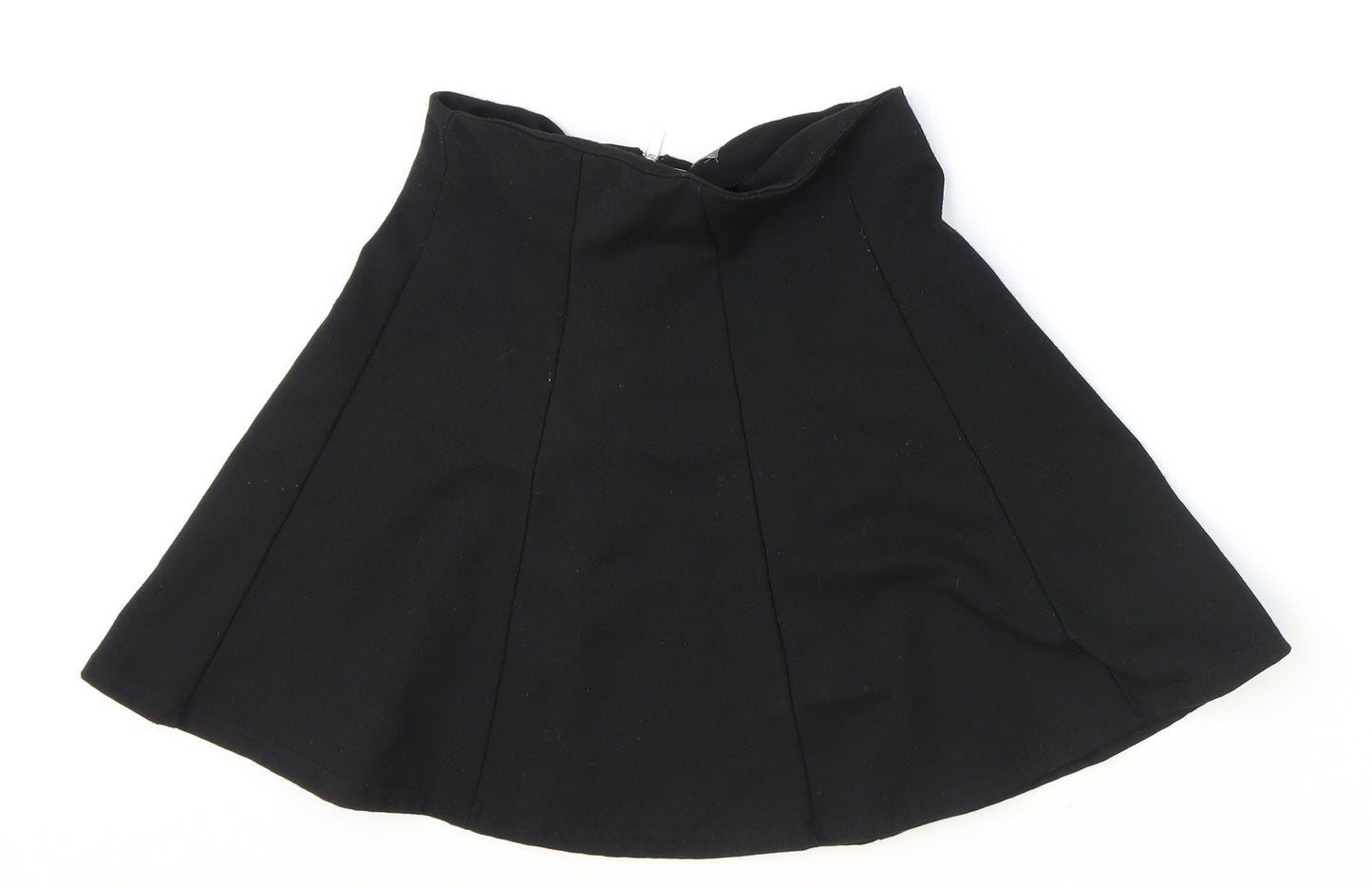 Primark Womens Black Polyester Skater Skirt Size 8 Zip