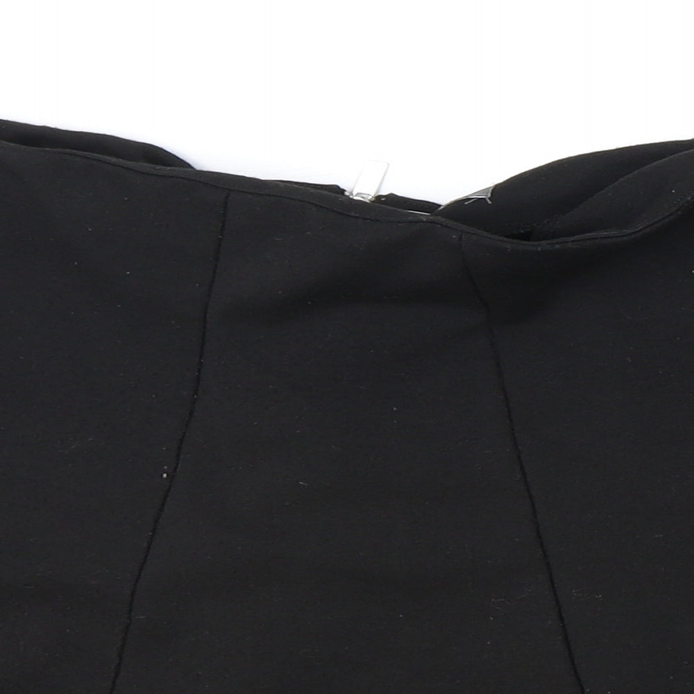 Primark Womens Black Polyester Skater Skirt Size 8 Zip