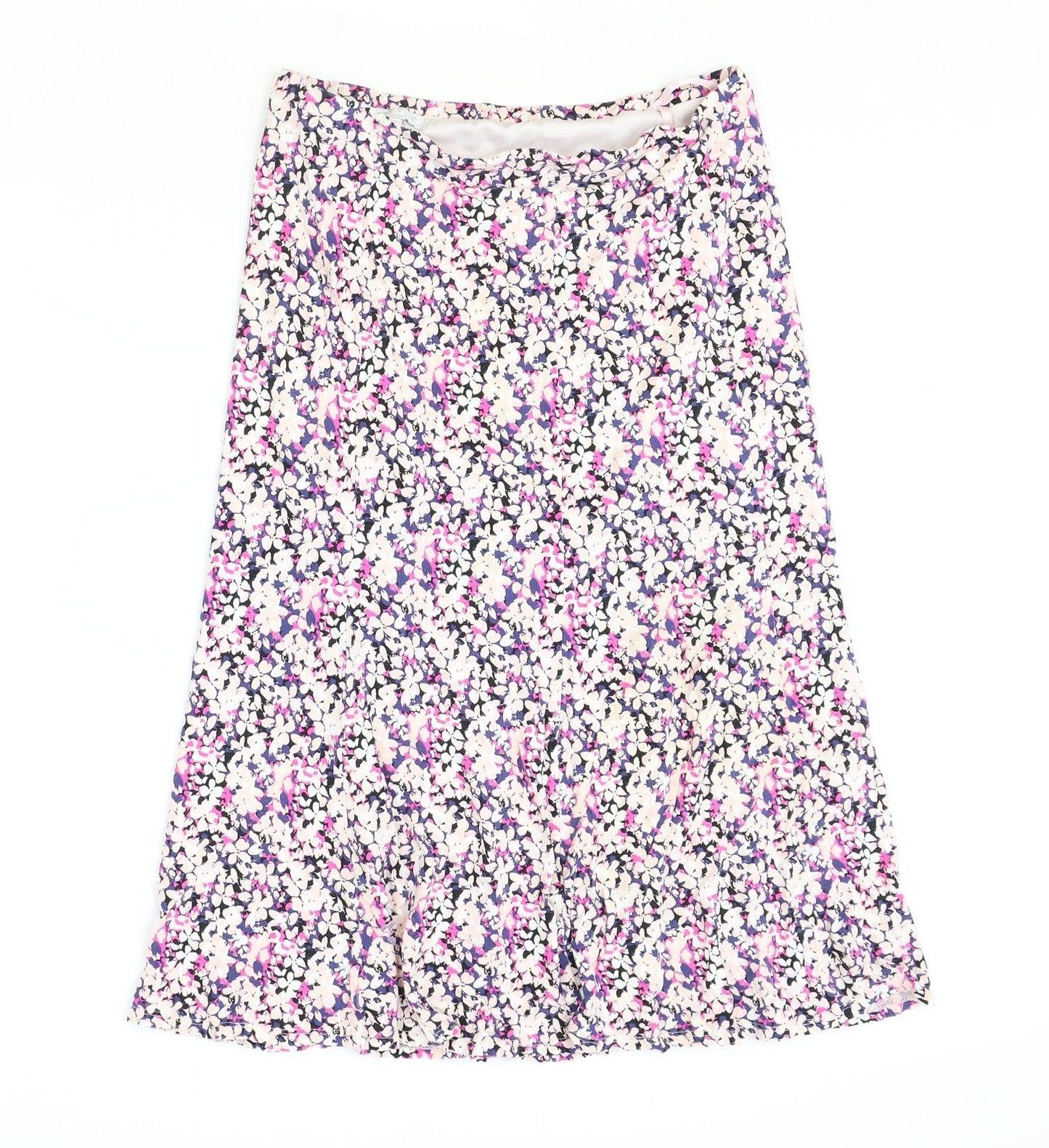 Preworn Womens Pink Floral Viscose Peasant Skirt Size S