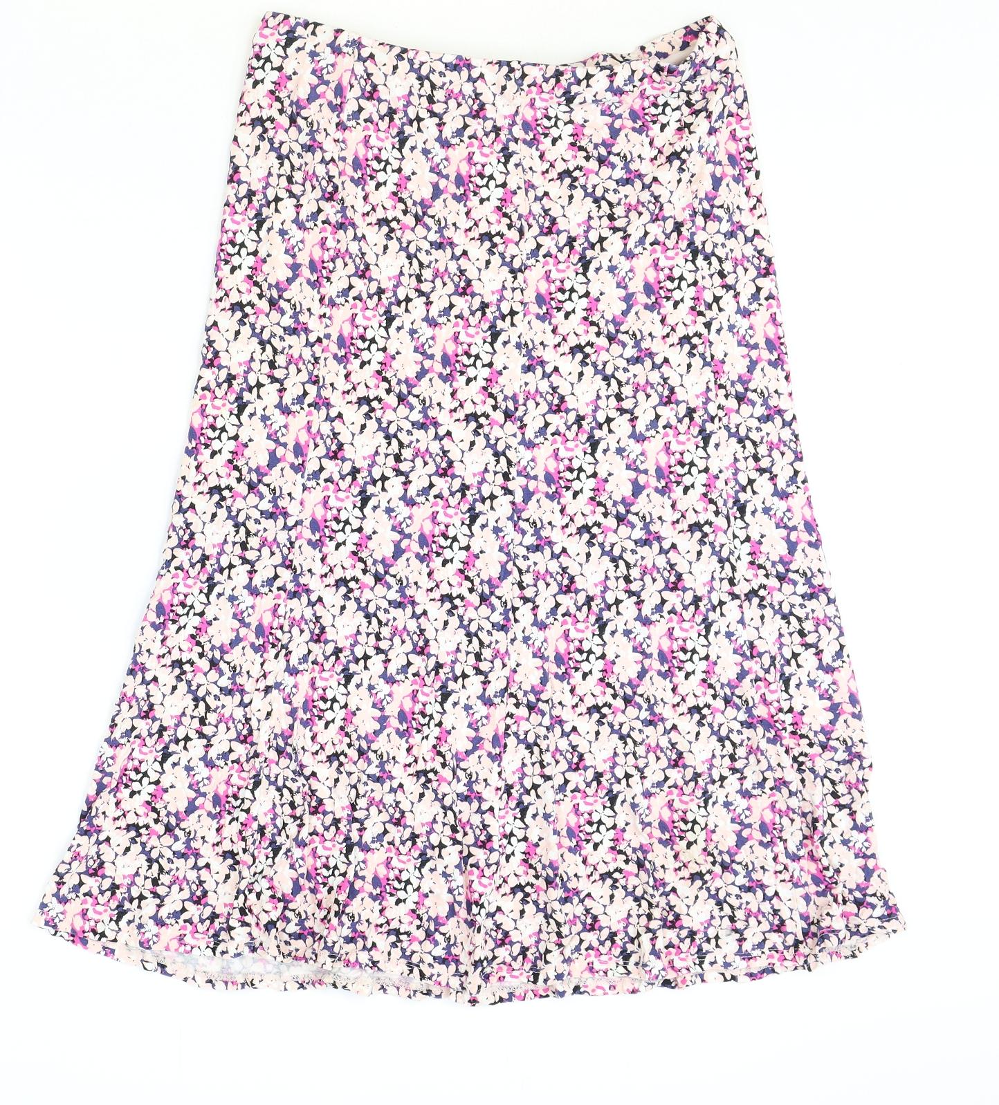 Preworn Womens Pink Floral Viscose Peasant Skirt Size S