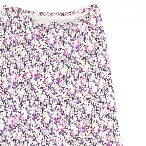 Preworn Womens Pink Floral Viscose Peasant Skirt Size S