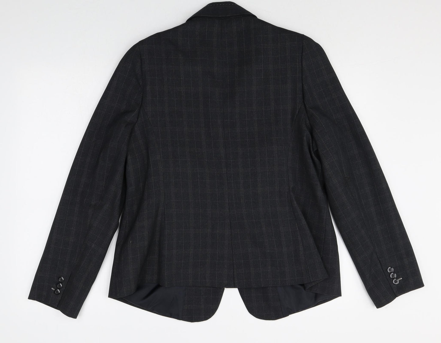 Atmosphere Womens Black Check Polyester Jacket Blazer Size 20