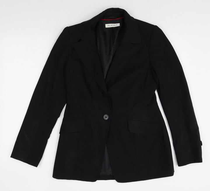 Planet Womens Black Viscose Jacket Blazer Size 10