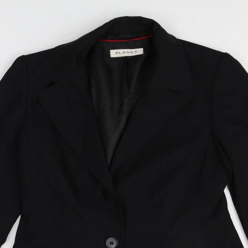Planet Womens Black Viscose Jacket Blazer Size 10