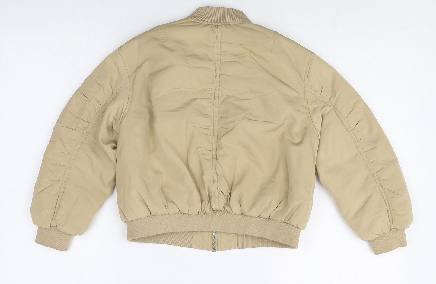 Zara Girls Beige Bomber Jacket Jacket Size 6-7 Years Zip