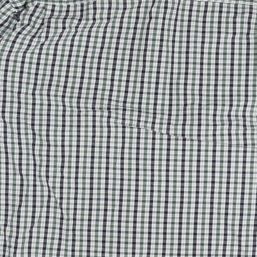 Marks and Spencer Mens Multicoloured Plaid Cotton Button-Up Size XL Collared Button