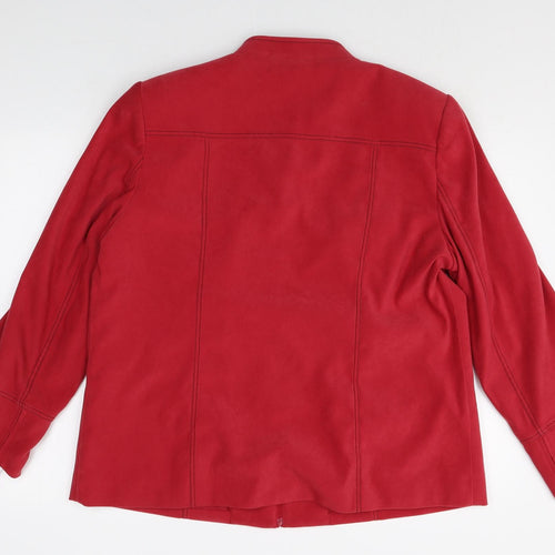 ELVI Womens Red Jacket Size 14 Zip