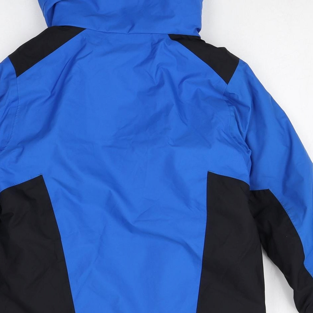 DECATHLON Boys Blue Colourblock Windbreaker Jacket Size 10 Years Zip