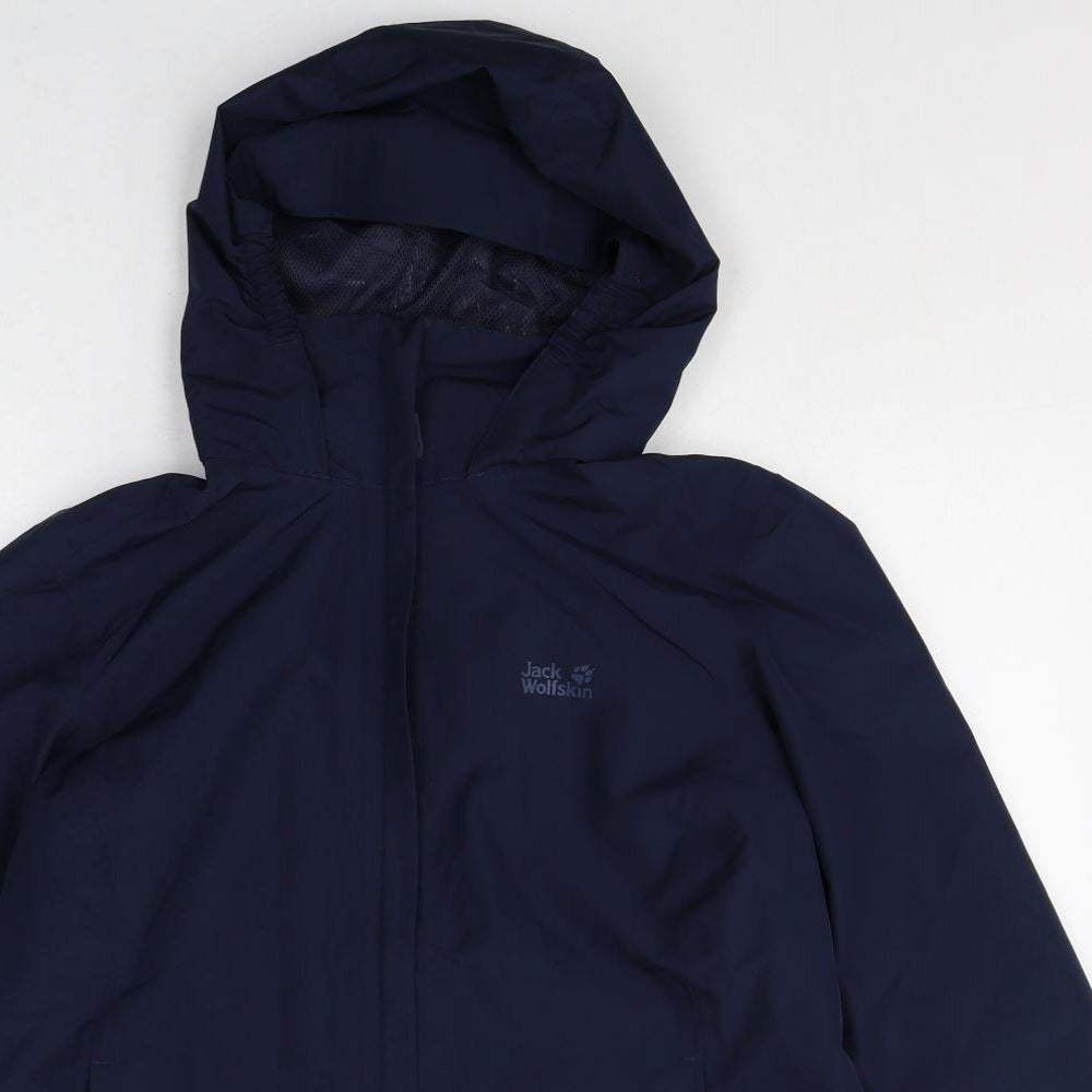 Jack Wolfskin Mens Blue Rain Coat Coat Size XL Zip