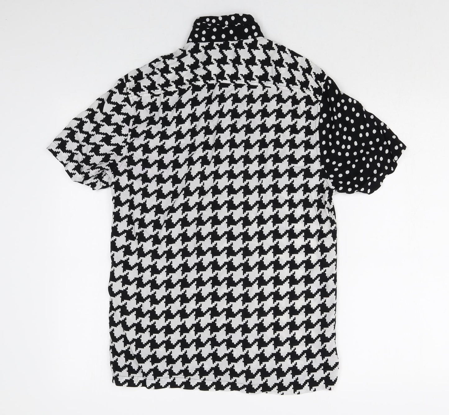 ASOS Womens Multicoloured Geometric Viscose Basic Button-Up Size S Collared